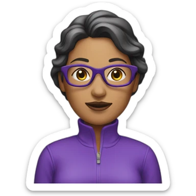 woman strategic planner with purple pull over sticker