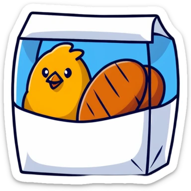 cartoon sticker of a chicken nugget sticker