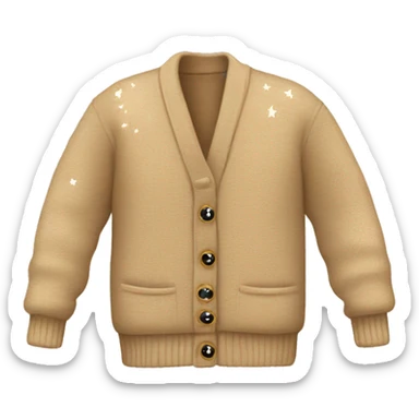 tan cardigan with 3 stars on the sleeves sticker