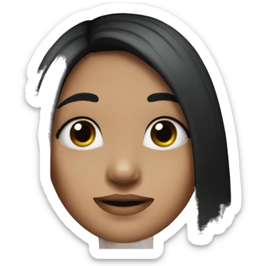 cute girl with black long straight hair with nose piercings  sticker