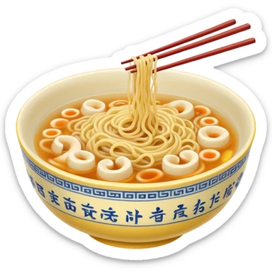 single bowl of noodles for one person sticker