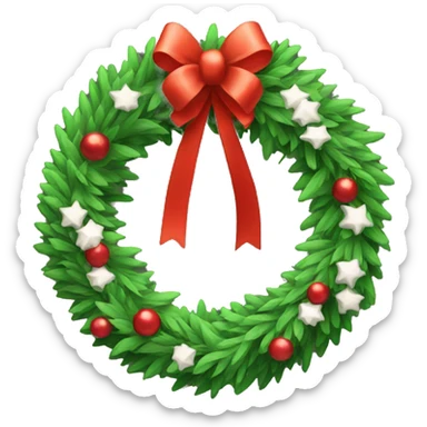 Christmas wreath sticker