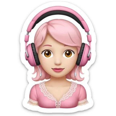 coquette emoji headphones only sticker