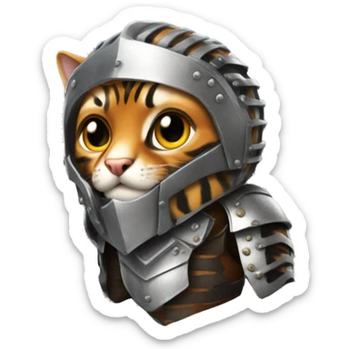 Bengal car wearing a metal armor with a sord sticker