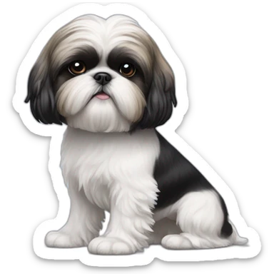 Black and white shih tzu wearing air jordans sticker