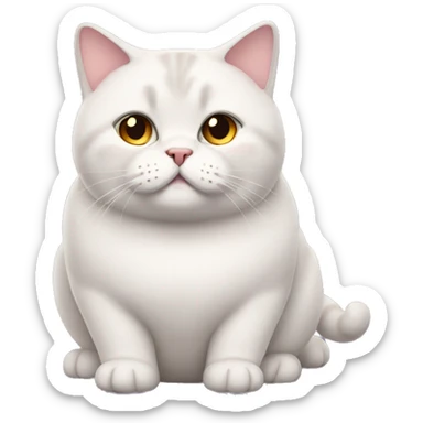 A fat Scottish cat with short ears sticker