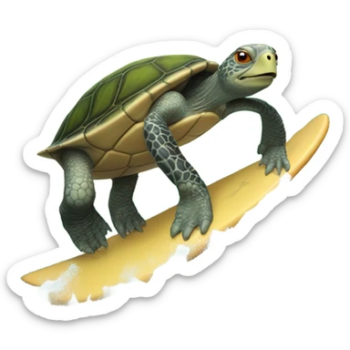A 150 year old turtle surfing  sticker
