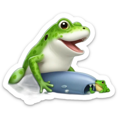 Une grenouille sur un chien sur un ornithorynque sur un baleine sur une fourmi sticker