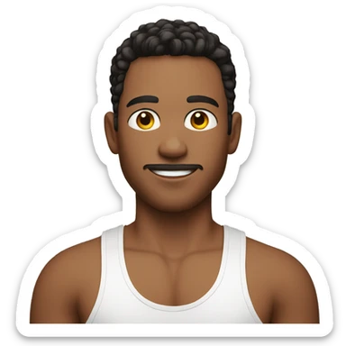 YOUNG MAN WITH white tank top sticker