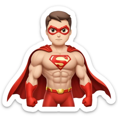 Superhero character with cape and muscular build sticker