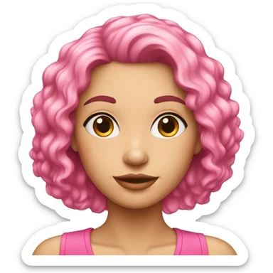 Mulher BRANCA com cabelo rosa sticker