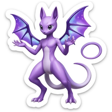 Mewtwo-Lunala-Fakémon-hybrid-creature (full body)  sticker