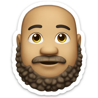 Light skin, overweight happy with 3 days beard sticker