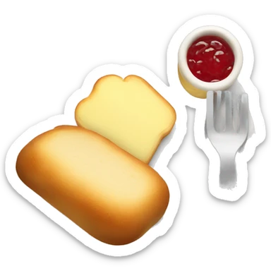 Jam and Butter and bread on a plate sticker