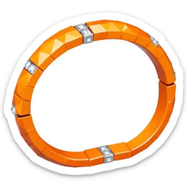 low poly orange bracelet diamonds sticker