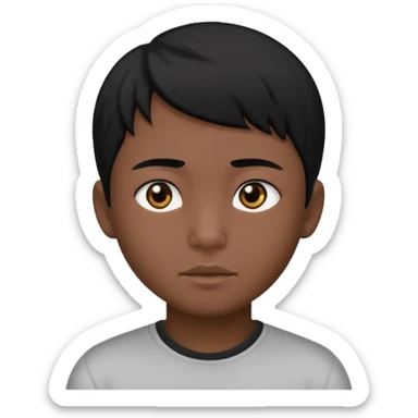 Dark Asian boy with black hair black eyes sticker