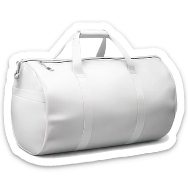all white duffle bag with white strap sticker