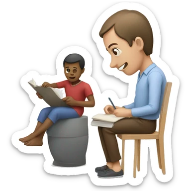 make an emoji of a man studying maternal and child health  sticker