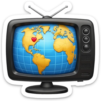 Tv with an globe in emoji style sticker