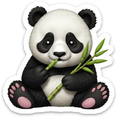 Panda eating bambu sticker