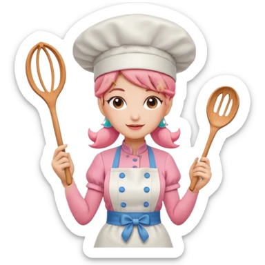 Pink chef princess peach sticker