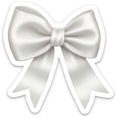 white satin bow sticker