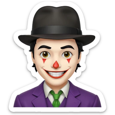 Givee me a joker with white hat and black hair sticker