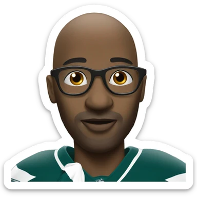 Black bald guy with glasses watching Philadelphia Eagles game sticker