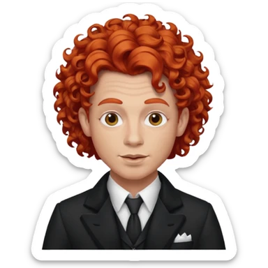 curly redhead drag king sticker