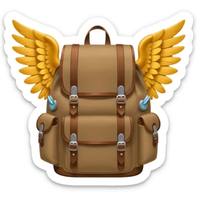 hiking backpack with wings sticker