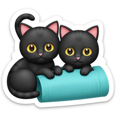 get well soon with black cats and Stu sign sticker