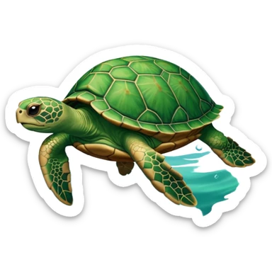 Une tortue voilée sticker