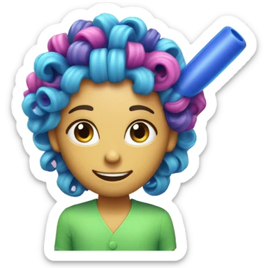 a  single plastic colorful Curler you put under hair sticker