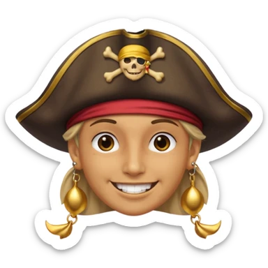 Face with a pirate hat sticker