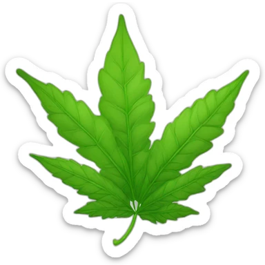 Simple green weed leaf sticker
