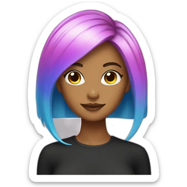 Posh-Girl-with-raibow-hair sticker