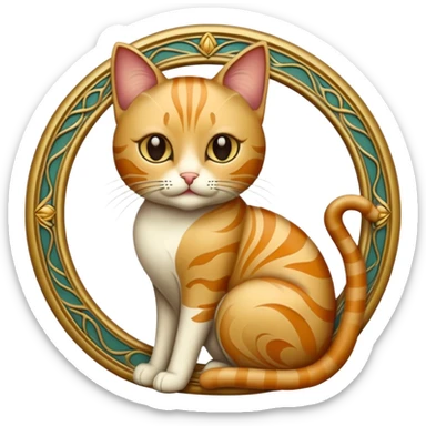 Cat art nouveau sticker