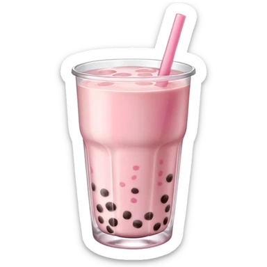 make an emoji for a pink lychee or sakura boba tea sticker