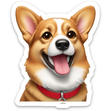 Corgi with red collar sticker
