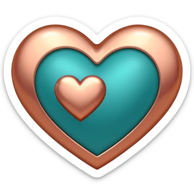 A teal, burnt orang, and rose gold heart, please.  sticker