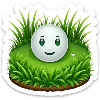 Make an emoji of a soccer penalty spot - it should be a white dot on a patch of grass sticker