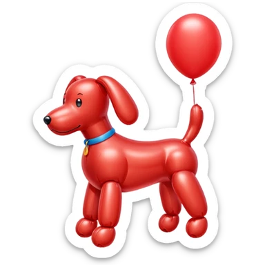 red ballon dog with no eyes or face  sticker