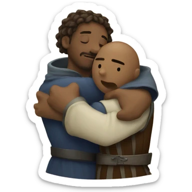 hugging emoji medieval sticker