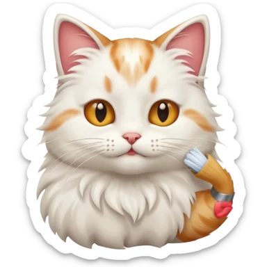 Cat cleaning sticker