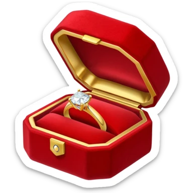 diamond jewelry ring in a red jewelry box sticker