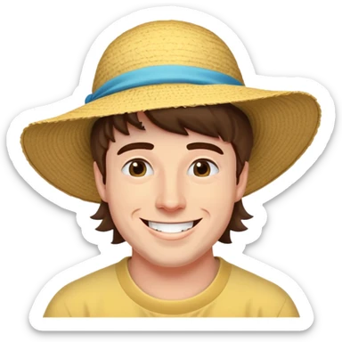 mr beast aka jimmy donaldson smilijg wearing his big stupid sunhat sticker