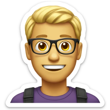 Silly face mixed with nerd face sticker