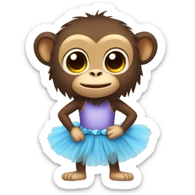 Monkey wearing a tutu sticker