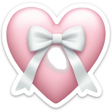 Pastel pink heart with white bow sticker
