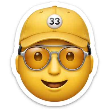 yellow face emoji with trendy accessories sticker